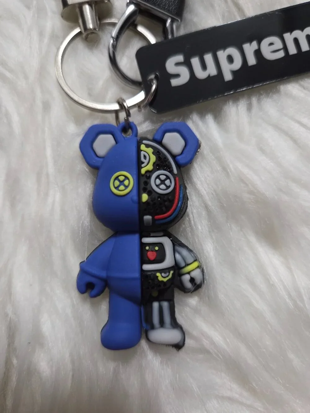 Cyborg Bear Design Keychain